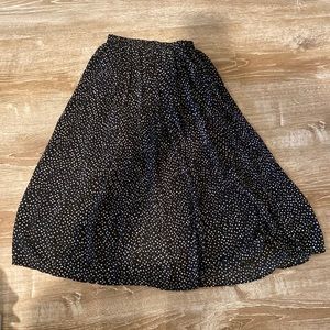 Black Pleated Midi Skirt